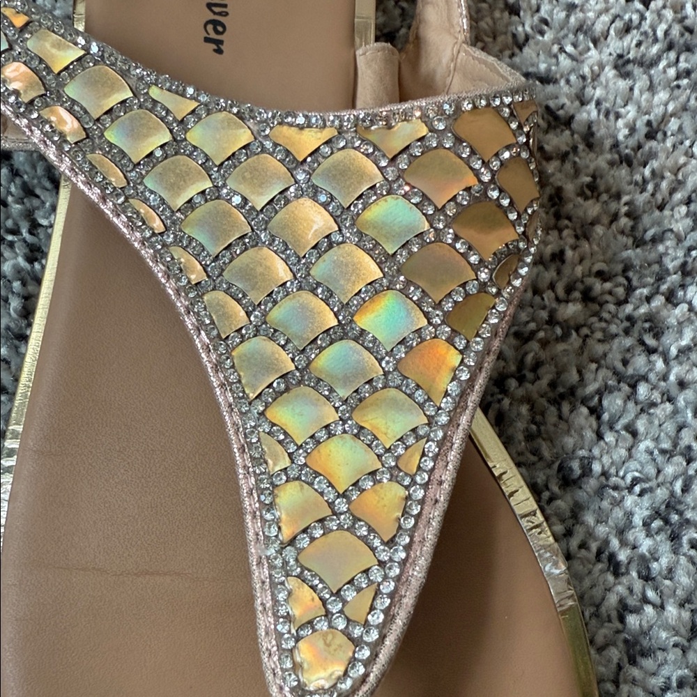 Sparkly Gold Sandals - Picture 3 of 7